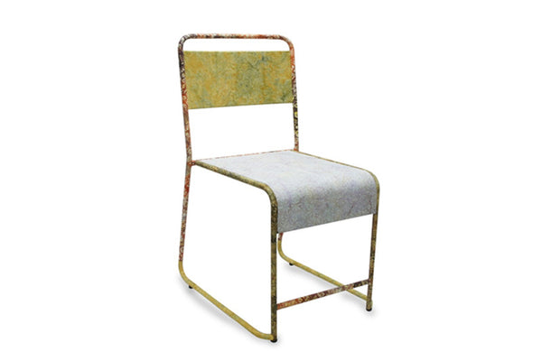 Batik School Chair in Cream & Yellow