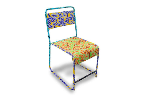 Batik School Chair in Yellow & Green