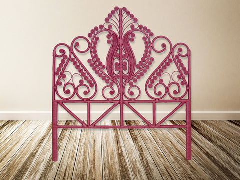 Lea Peacock Full Headboard in Fuchsia