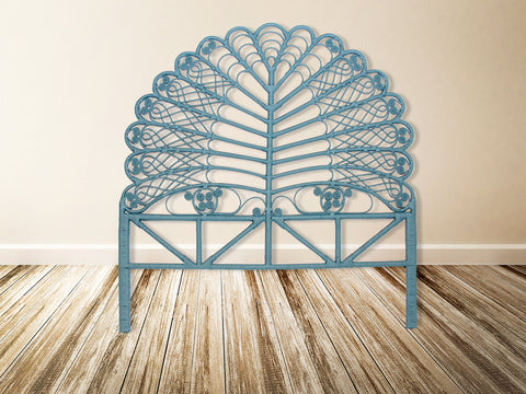 Lea Peacock Queen Headboard in Ocean Blue