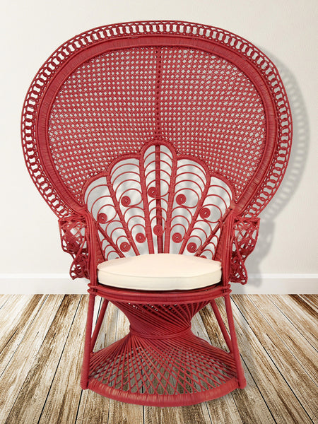 Lea Peacock Chair in Scarlet