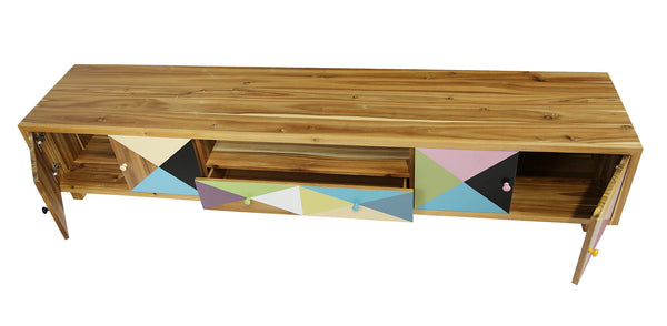 Muticolor Recycled Timber Entertainment Center