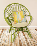 Rylie Round Rattan Chair in Apple Green